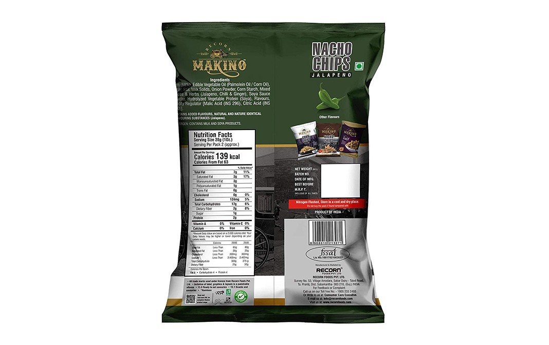 Makino Nacho Chips Jalapeno    Pack  60 grams